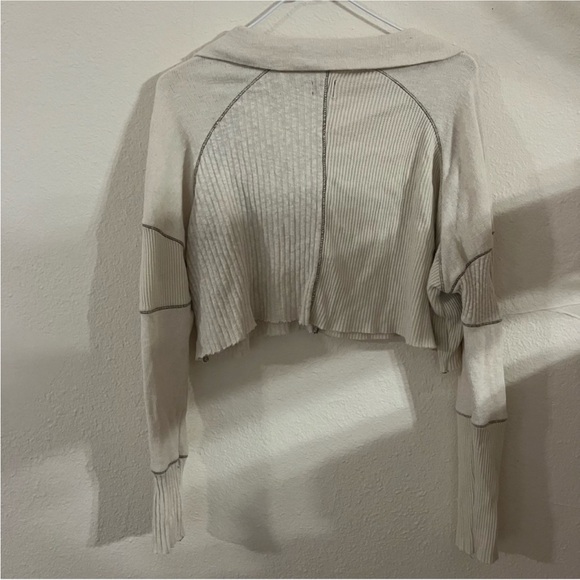 Urban Outfitters Long Sleeve Waffle Knit Crop - Picture 2 of 3